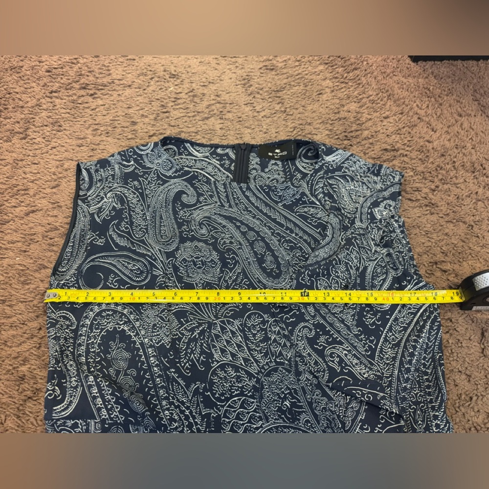 Etro Blue Monochrome Paisley Printed Ruffle Midi Dress Size 46 10 $1950 - Picture 11 of 13